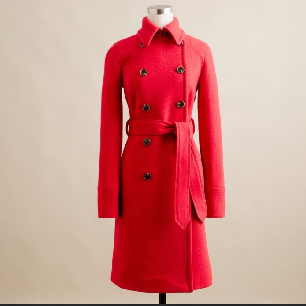 J.Crew stadium-cloth Boulevard trench in 0Petite